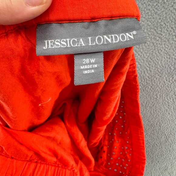 Jessica London Perforated Top Womens Orange Perforated Cotton SS Size 28W - Picture 5 of 11